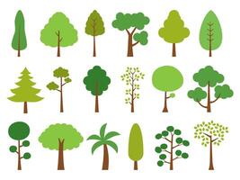 Collection of trees on white ... vector
