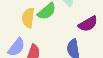 A unique abstract pattern featuring scattered geometric cutouts in bold primary colors, creating a sense of movement and playful randomness. video