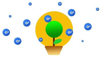 A bright yellow lightbulb with a green tree inside is surrounded by energy symbols, representing eco-friendly innovations and renewable energy. video