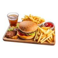 Juicy and Fresh Hamburger on a Transparent Background png