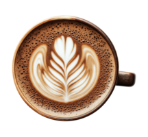 Brown cup of coffee with a milk isolated on transparent background png