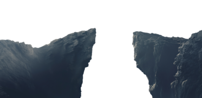 Two cliffs isolated on a transparent background png