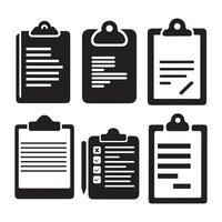 Clipboard Icons Set Document Symbols Isolated White Background Office Design vector