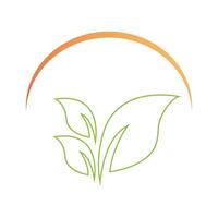 Outlined Leaves with Semi-Circle Design Botanical Natural Elements Isolated White Background Organic Symbol vector