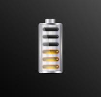 battery charge indicators with medium energy leve vector