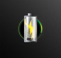 battery charge indicators with low levels vector