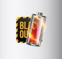 black out battery indicators with low and high energy level vector