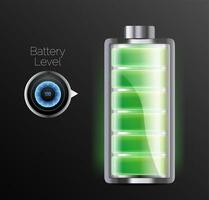 battery charge indicators with high energy levels vector