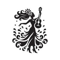 La Tamborrada Black Silhouette for Logos and Icons vector