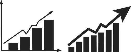 Contrasting Growth and Decline Charts vector