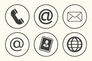 Simple Contact Icons for Business Websites vector