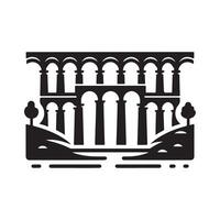 Aqueduct Bridge Black Design for Digital and Print Use vector