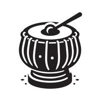 Tabla Silhouette for Web and Print vector