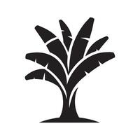 Art of a Black Banana Tree Silhouette vector