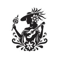 Editable La Tamborrada Silhouette Design vector
