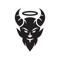 Dark Devil Face With Horns Design vector