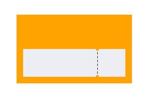 A white square with an orange border vector