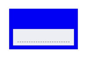 A blue rectangle with a white line on it vector