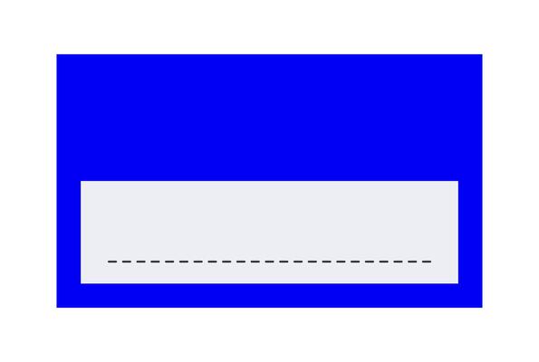 A blue rectangle with a white line on it