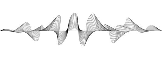 Abstract undulating lines of sound wave . Dynamic pulsating wave. Music concept, digital music frequency symbols. illustration vector