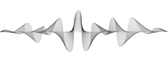 Abstract undulating lines of sound wave . Dynamic pulsating wave Music concept, digital music frequency symbols. vector
