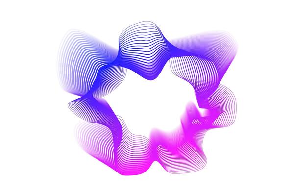 Neon sound waves Sound circle lines, radial spectrum. Colorful cover for a musical poster and album. Radial spectrum .