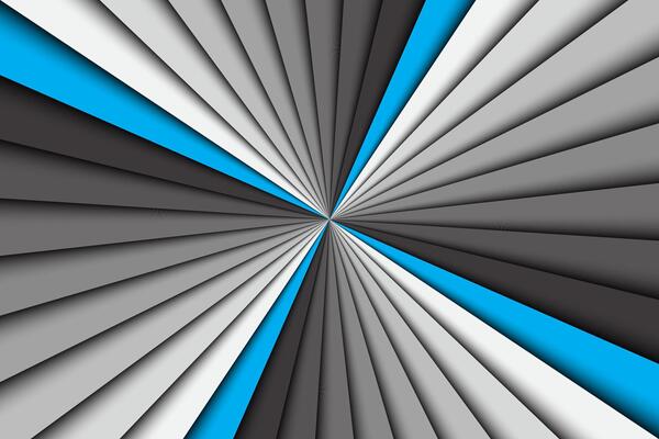 Black and grey abstract background. Grey and blue helical lines. Bright pattern. Simple illustration