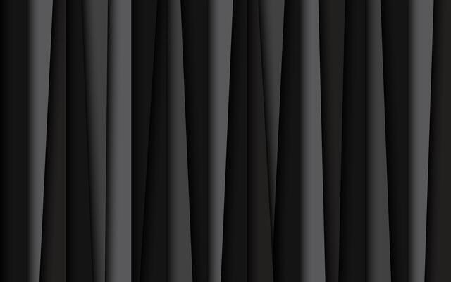 Black and grey abstract overlap stripes background. Black metallic geometric illustration with dark gradient