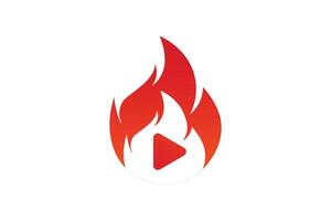 Fire Play Icon Clipart Logo Design vector
