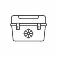 Cooler box illustration for outdoor adventures and picnics featuring a snowflake design vector