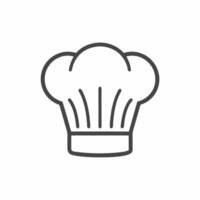 Creative and artistic flat line icon of a chef's hat symbolizing culinary expertise and the art of cooking in a minimalist style vector