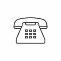 Classic telephone illustration showcasing a retro design in minimalist flat line art style for modern communication themes vector