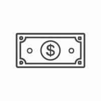 Stylized illustration of a currency banknote featuring a dollar symbol and intricate details for financial design elements vector