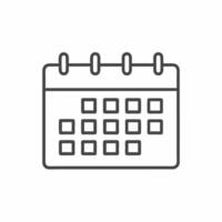 Calendar icon representing organization and time management in a minimalist design for planners and schedules vector