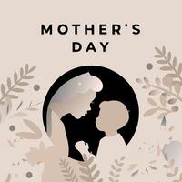 Mother's day card with a mother and child vector