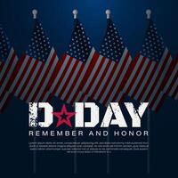 Veterans day background with american flags and text vector