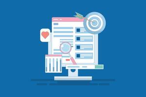 Website Optimization Strategy Concept, Website Analytics Report, SEO Target Marketing, Digital Advertising Campaign Report. search engine optimization, SEO growth, search engine optimization, analytic vector