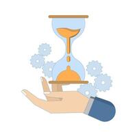 Time Management Concept. Clock Hands. Meeting Deadline. Event Planning and Business Agenda. Flat Design Illustration Design on Background. vector