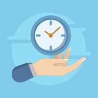 Time Management Concept. Clock Hands. Meeting Deadline. Event Planning and Business Agenda. Flat Illustration Design on Background. vector