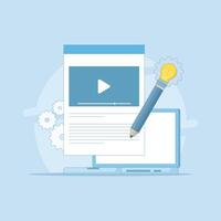 Content Management Concept. creating, managing and editing online content, internet communication concepts, social media, business presentations, marketing materials. Website flat design illustrations vector