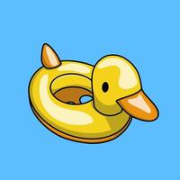 Duck-shaped inflatable pool float for kids vector