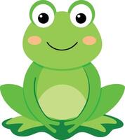 Happy Frog Relaxing on a Lily Pad Design vector