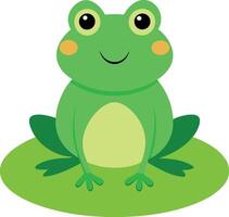 Joyful Frog Enjoying the Pond on a Lily Pad vector