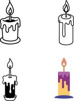 illustration of Candle with dripping wax vector