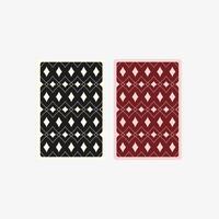Horizontal diamond shaped rectangular design without any connection for pattern and background. Red, Black and white seamless pattern with card suits. vector