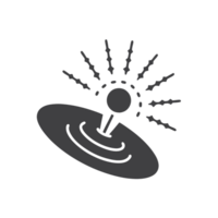 an electron traveling through energy waves with a laser like focus and interacting with a material surface png