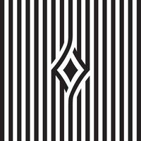 Seamless pattern with lines forming a diamond in the center, linear tile background, striped weave, optical maze, stripes. Black and white design. vector