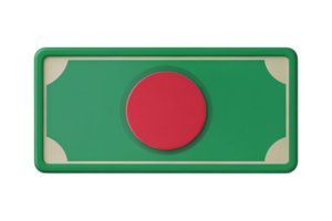 3D illustrations of Bangladeshi currency BDT symbols with a clean background ideal for economic or banking visuals png