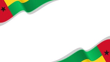 wavy guinea bissau flag frame background with copy space for text. for national day vector