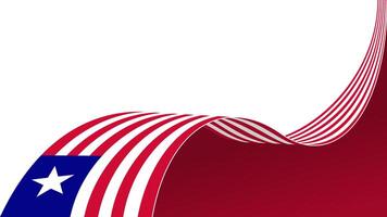 waving liberia flag frame background with copy space for text. for national day vector